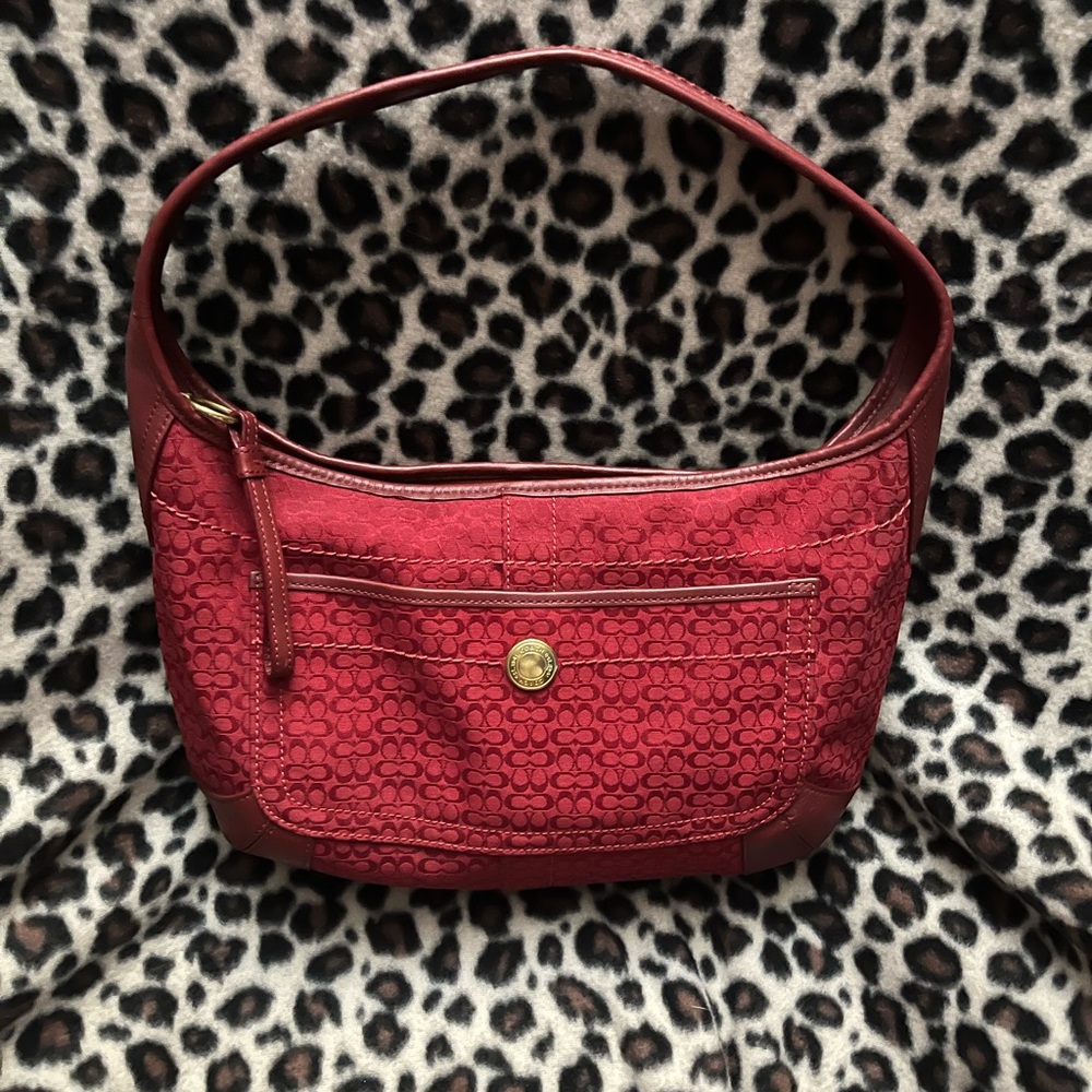 Coach Signature Red Shoulder Bag